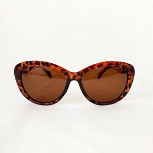 Retro Chic Brown & Black Cheetah Cat Eye Brown Polarized Lens Sunglasses ES1411